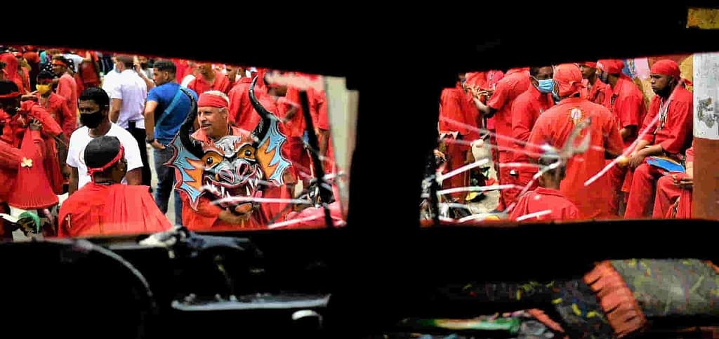 Fotos del diario venezolano La Nación, tomadas con motivo de la celebración del Corpus Christi en San Francisco de Yare, Venezuela, el jueves 3 de junio de 2021, en medio de la pandemia de coronavirus, por Matias Delacroix .